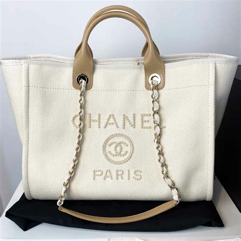 chanel canvas beach bag price|Chanel tote bag canvas price.